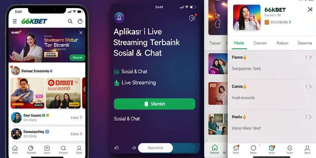 Antarmuka 66KBET dalam live streaming yang interaktif dan menarik.