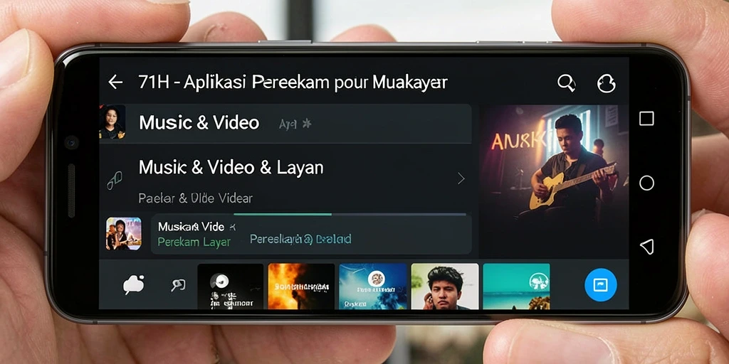 Screenshot aplikasi 71H menampilkan antarmuka perekaman layar yang intuitif.