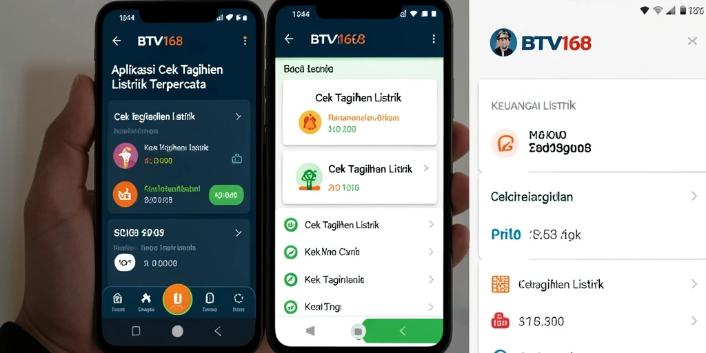 Tampilan antarmuka BTV168 untuk cek tagihan listrik yang sederhana dan informatif.