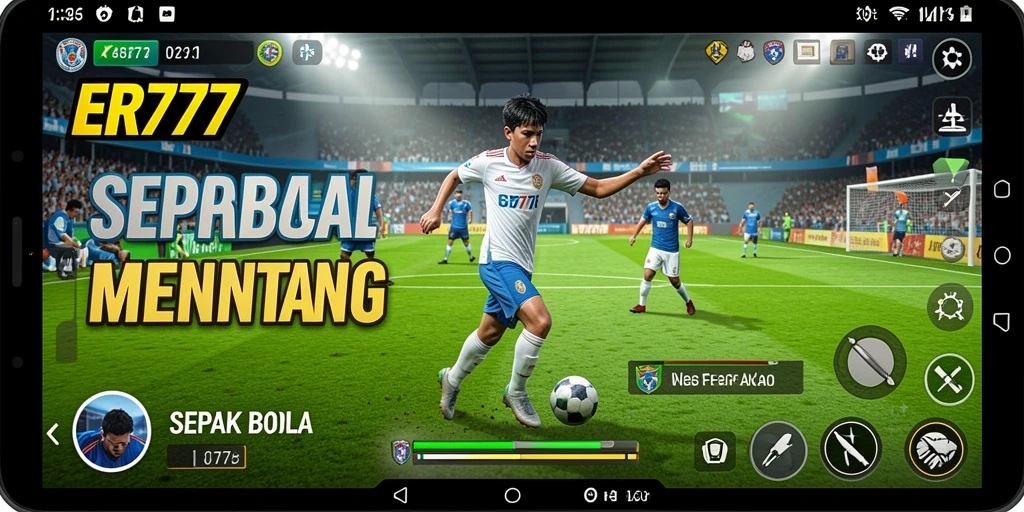 Tampilan antarmuka permainan Sepak Bola yang menarik dan intuitif.