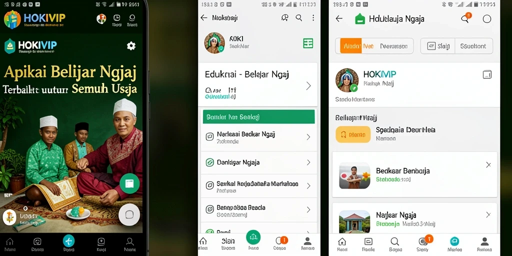 Tampilan antarmuka HOKIVIP yang menarik untuk belajar ngaji.