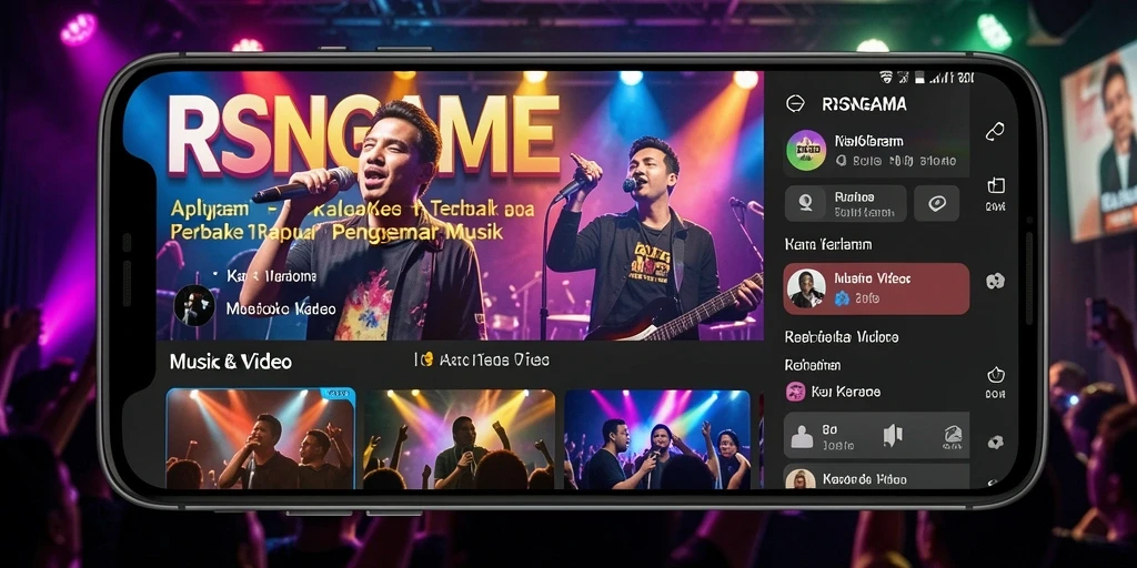 Tampilan antarmuka RSNGAME dengan fitur karaoke yang menarik.