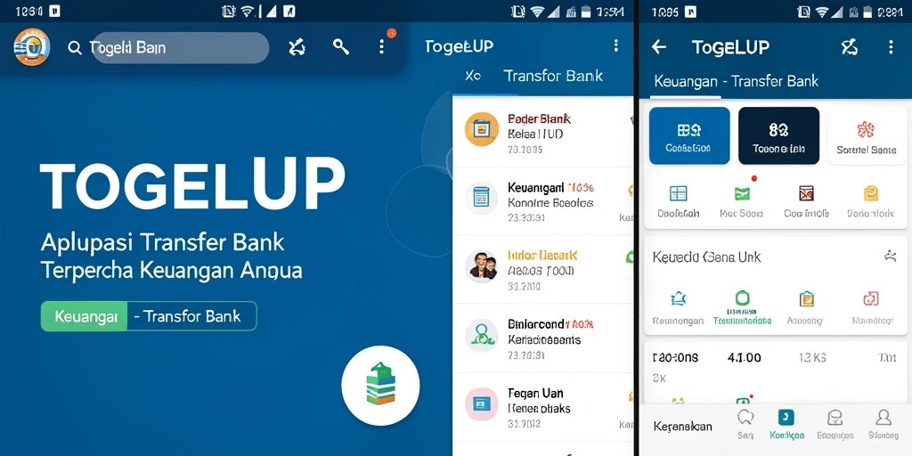 Antarmuka TOGELUP yang sederhana dan intuitif untuk Transfer Bank.